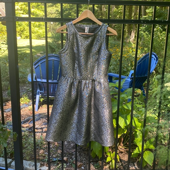 Frenchie cocktail sleeveless dress black and silver size large - Picture 1 of 8